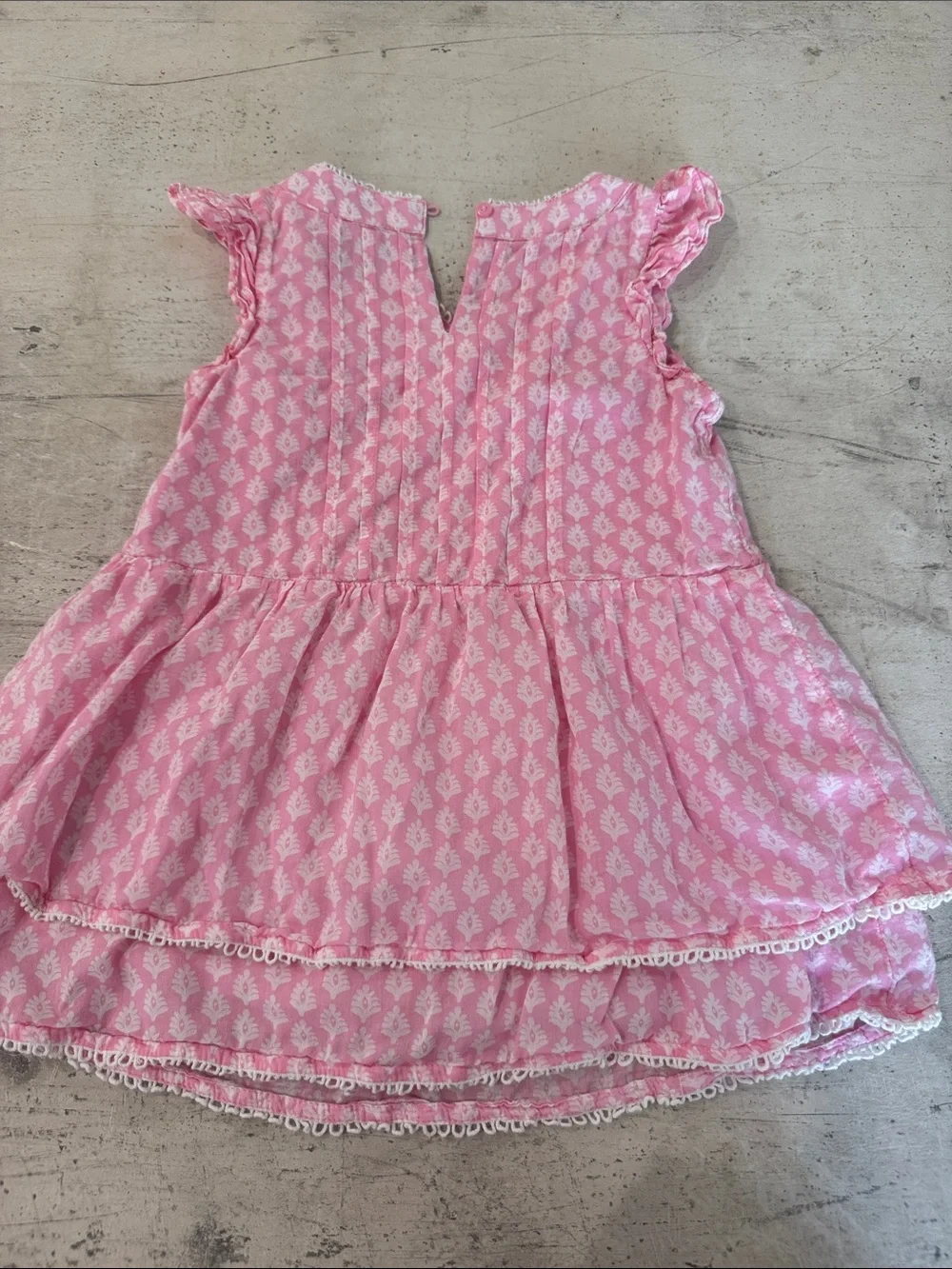 Vineyard Vines Girls Pink Printed Tiered Sundress